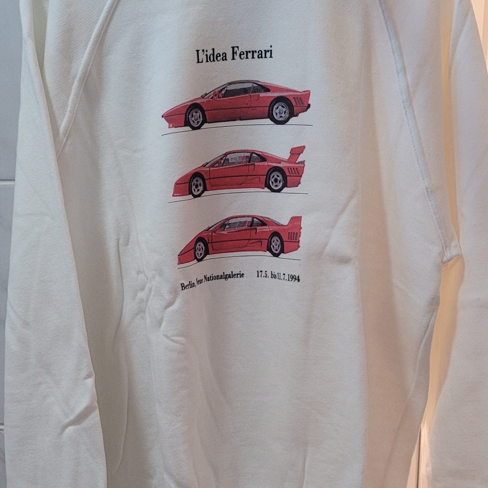 White Ferrari Graphic Sweatshirt